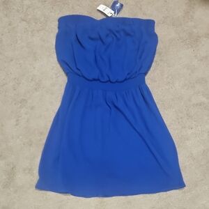 Express Royal Blue Strapless Dress
